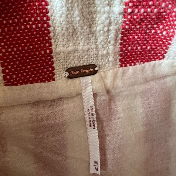 Free People Its A Wrap Tuscany Mini Skirt with Red White Stripes Size medium - Picture 11 of 11